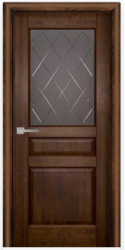 Межкомнатная дверь Гармония массив античный орех остекленная